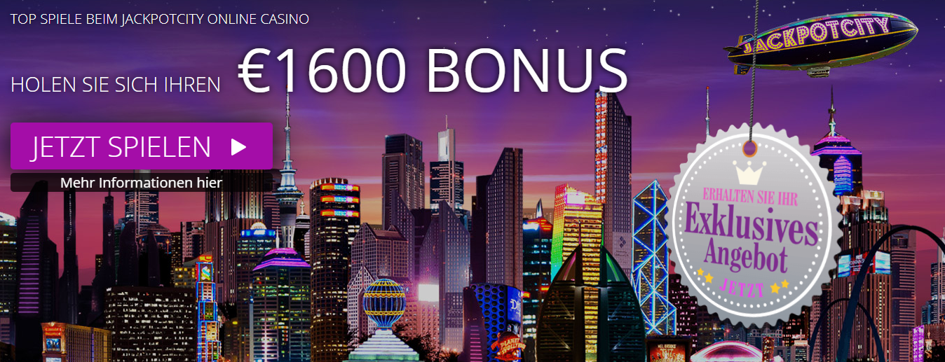 Bis zu 1.600€ Bonus auf die ersten vier Einzahlungen im JackpotCity Casino!
