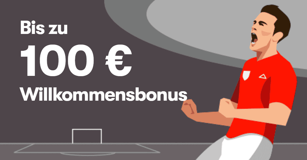 Sichern Sie sich für Ihre erste Einzahlung einen 50% bis 100€ Sportwetten Bonus