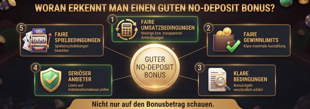 Woran erkennt man einen guten No-Deposit Bonus?