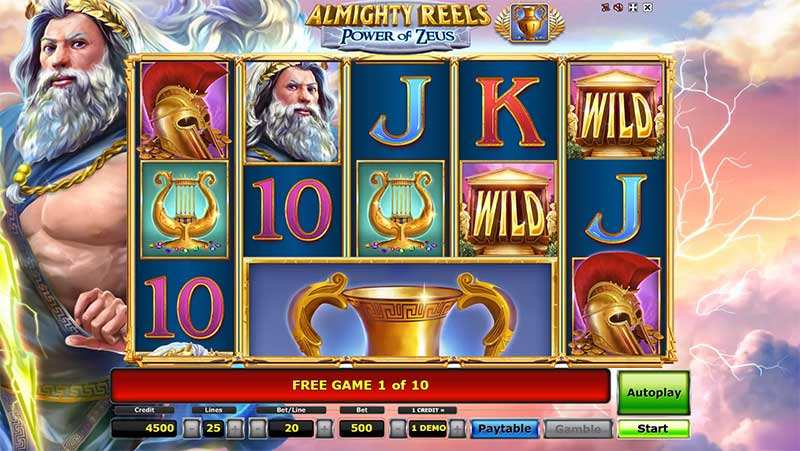 almighty reels power of zeus slot machines online with bonus