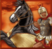 Roman Legion Slot Online spielen Krieger mit Rüstung zu Pferd symbol