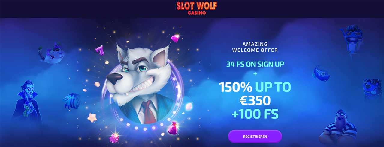 Das SlotWolf Casino bietet Neukunden 34 Freispiele ohne Einzahlung